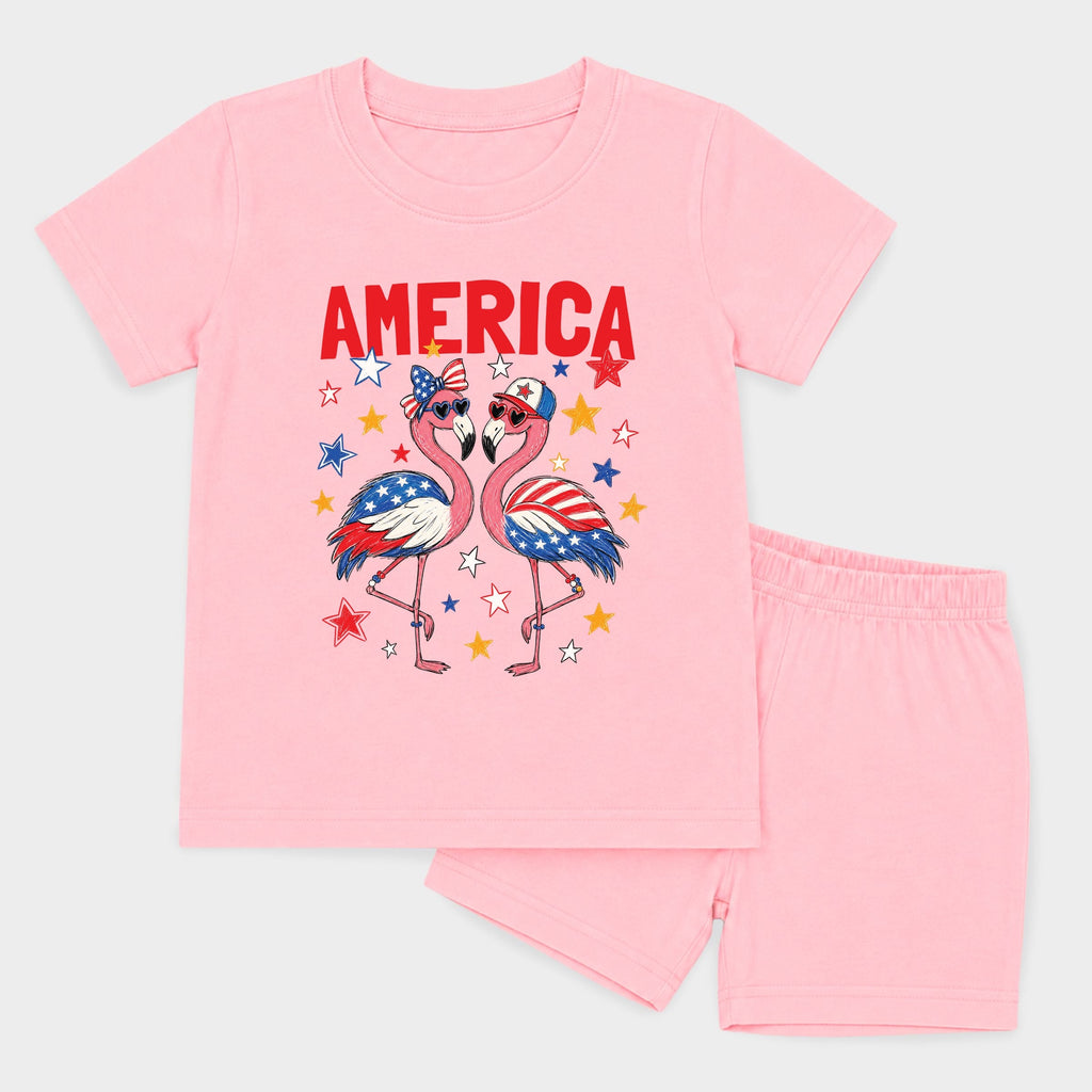 America Flamingos Star - Toddler Crew Shorts Set product image 11