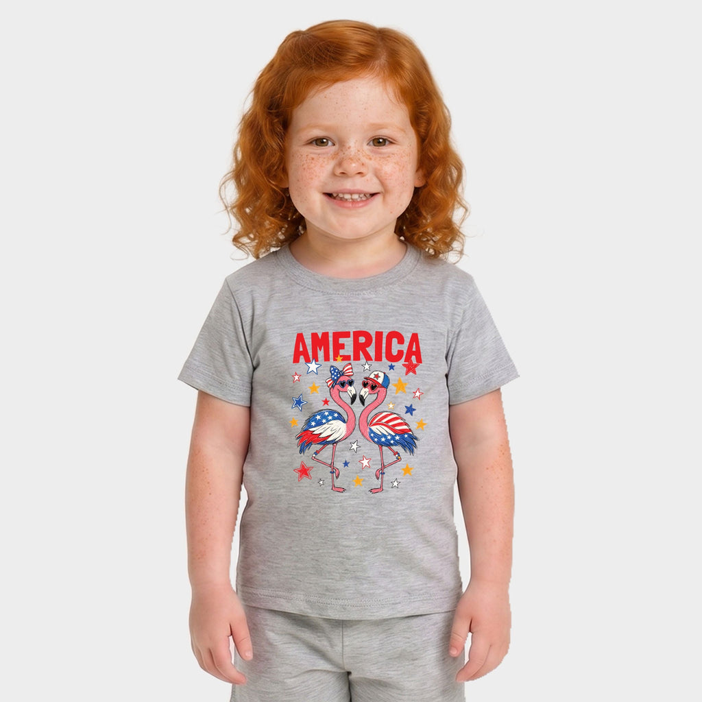 America Flamingos Star - Toddler Crew Shorts Set product image 5