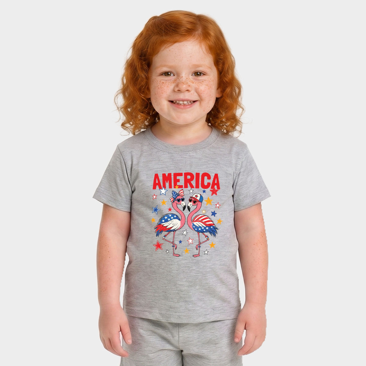 America Flamingos Star - Toddler Crew Shorts Set product image 5