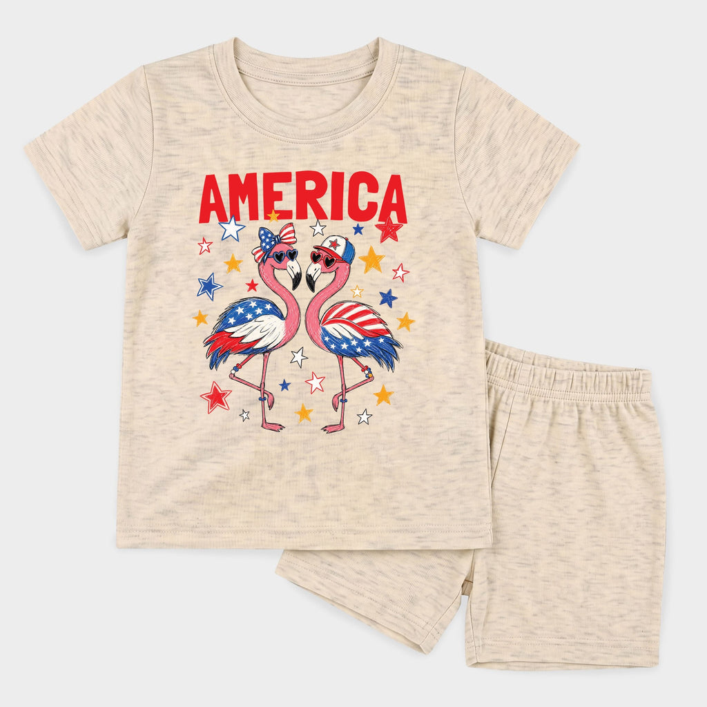America Flamingos Star - Toddler Crew Shorts Set product image 13