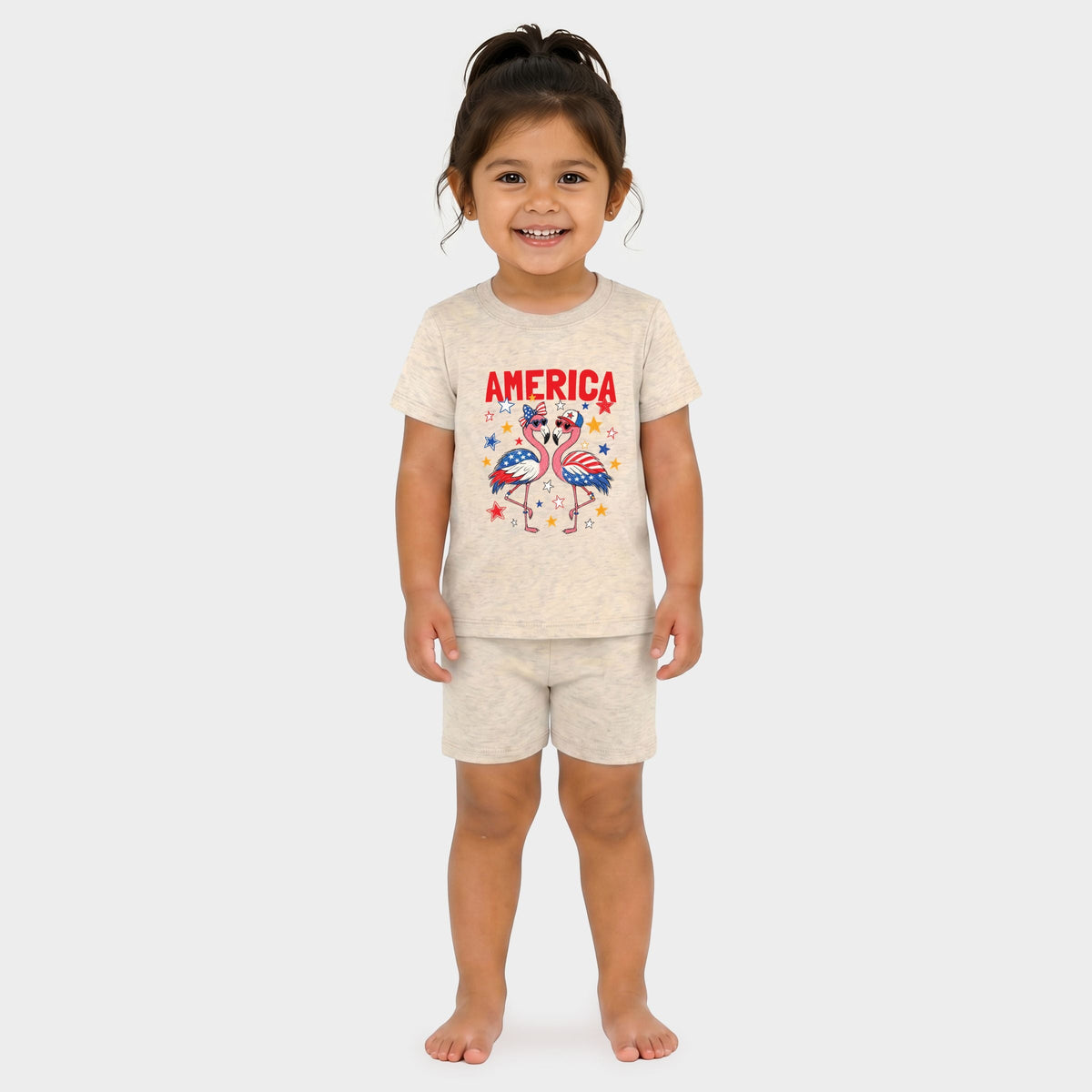 America Flamingos Star - Toddler Crew Shorts Set product image 8