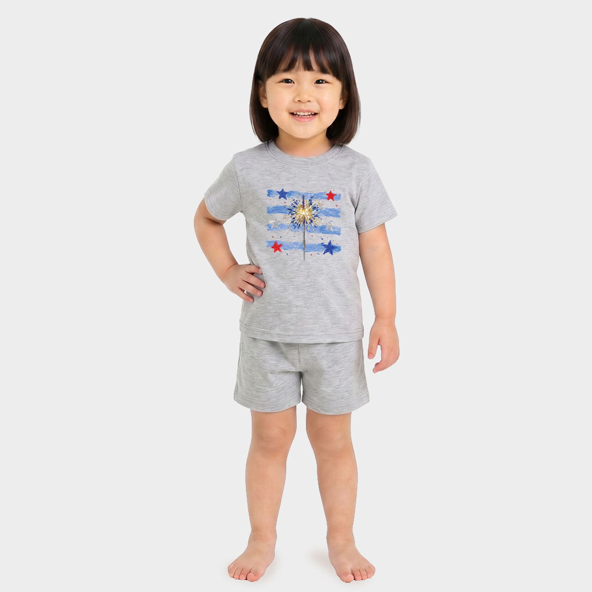 Sparkler Stripes - Toddler Crew Shorts Set product image 4