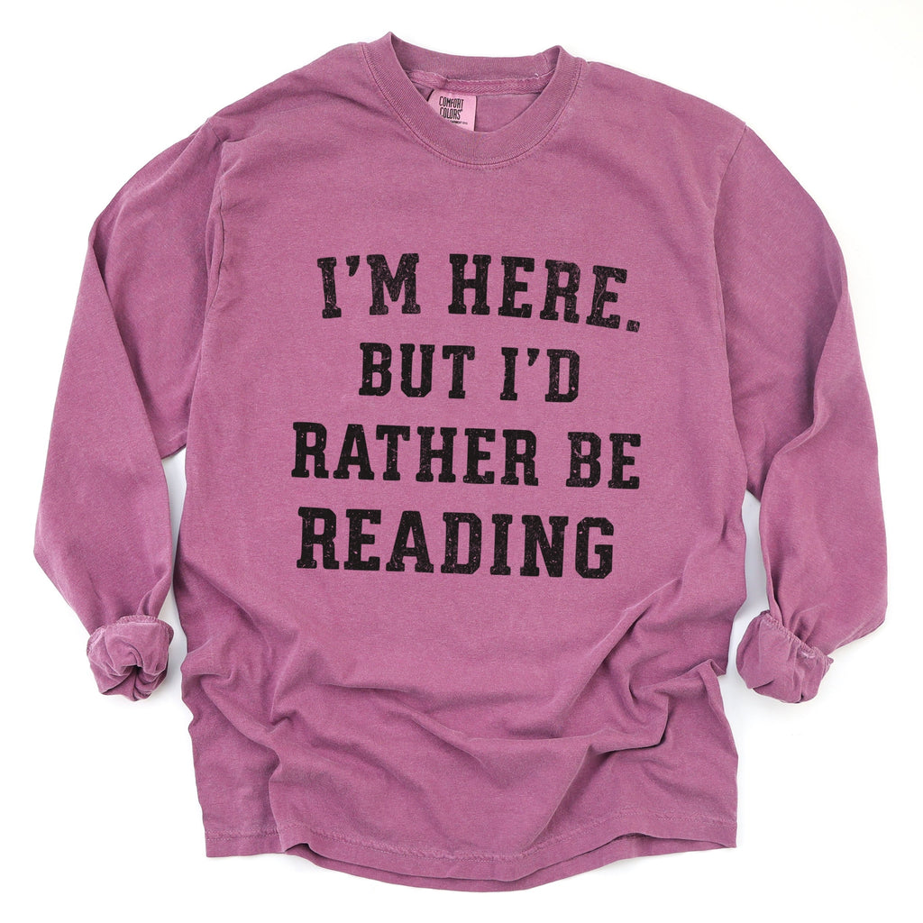 I'm Here. But I'd Rather Be Reading - Women's Garment Dyed product image 4