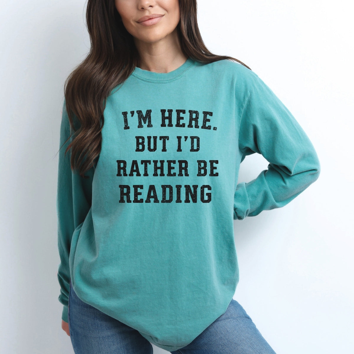 I'm Here. But I'd Rather Be Reading - Women's Garment Dyed product image 1