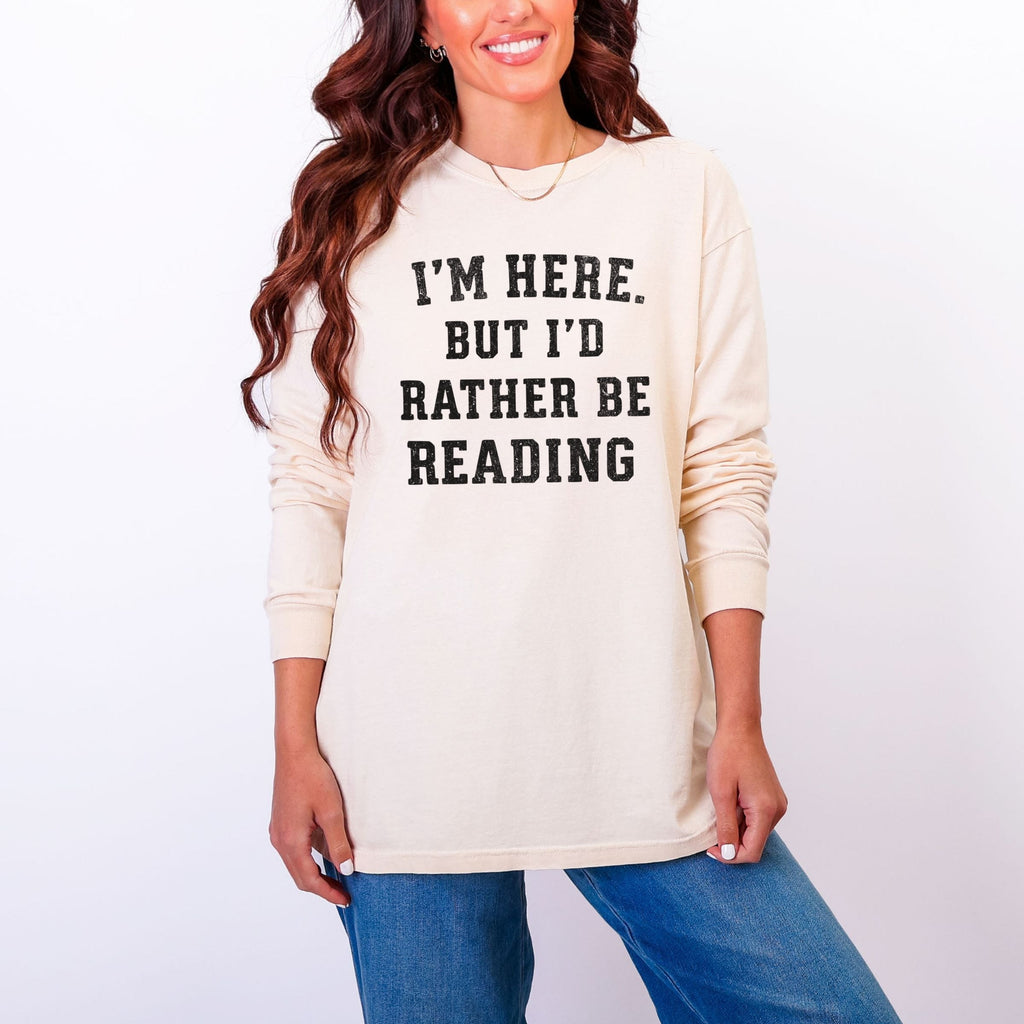 I'm Here. But I'd Rather Be Reading - Women's Garment Dyed product image 6