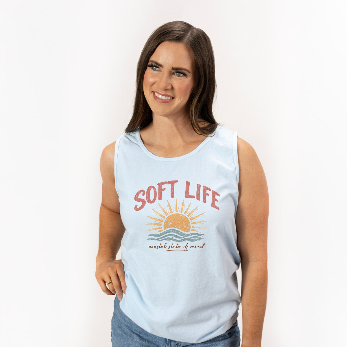 Soft Life - Women's Garment Dyed Graphic Tank Top