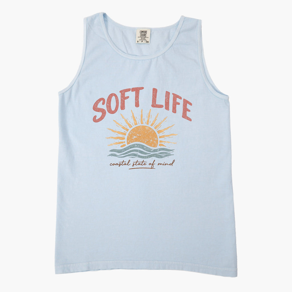 Soft Life - Women's Garment Dyed Graphic Tank Top