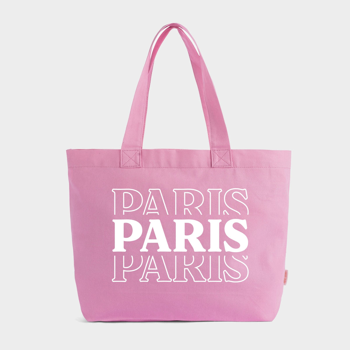 Paris Stacked - Zippered Canvas Tote