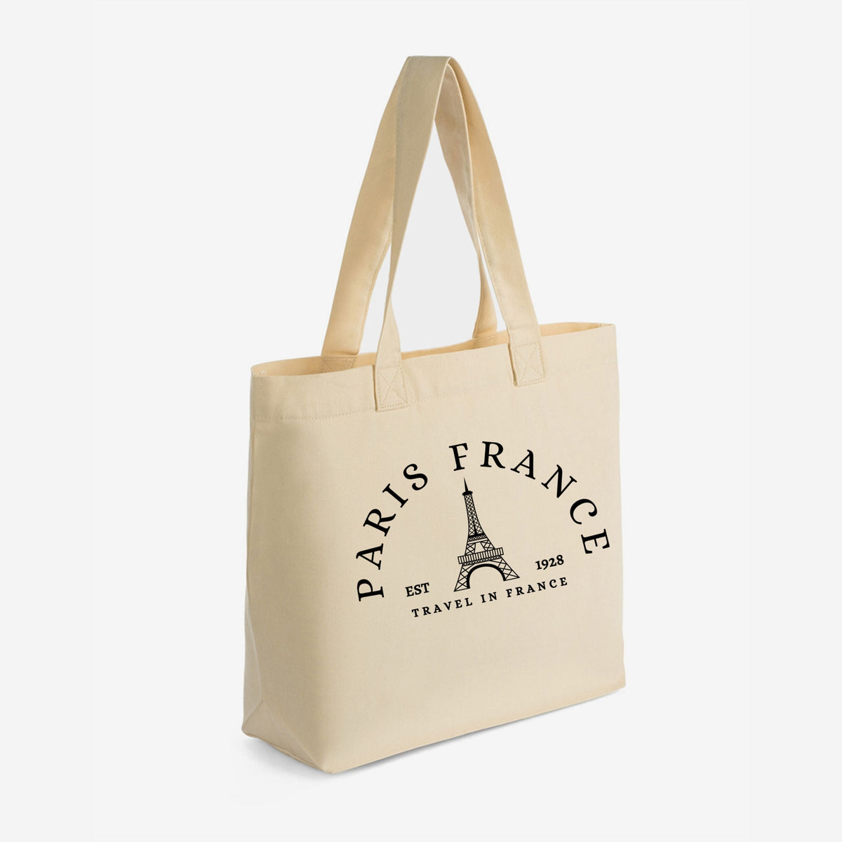 Paris France - Zippered Canvas Tote