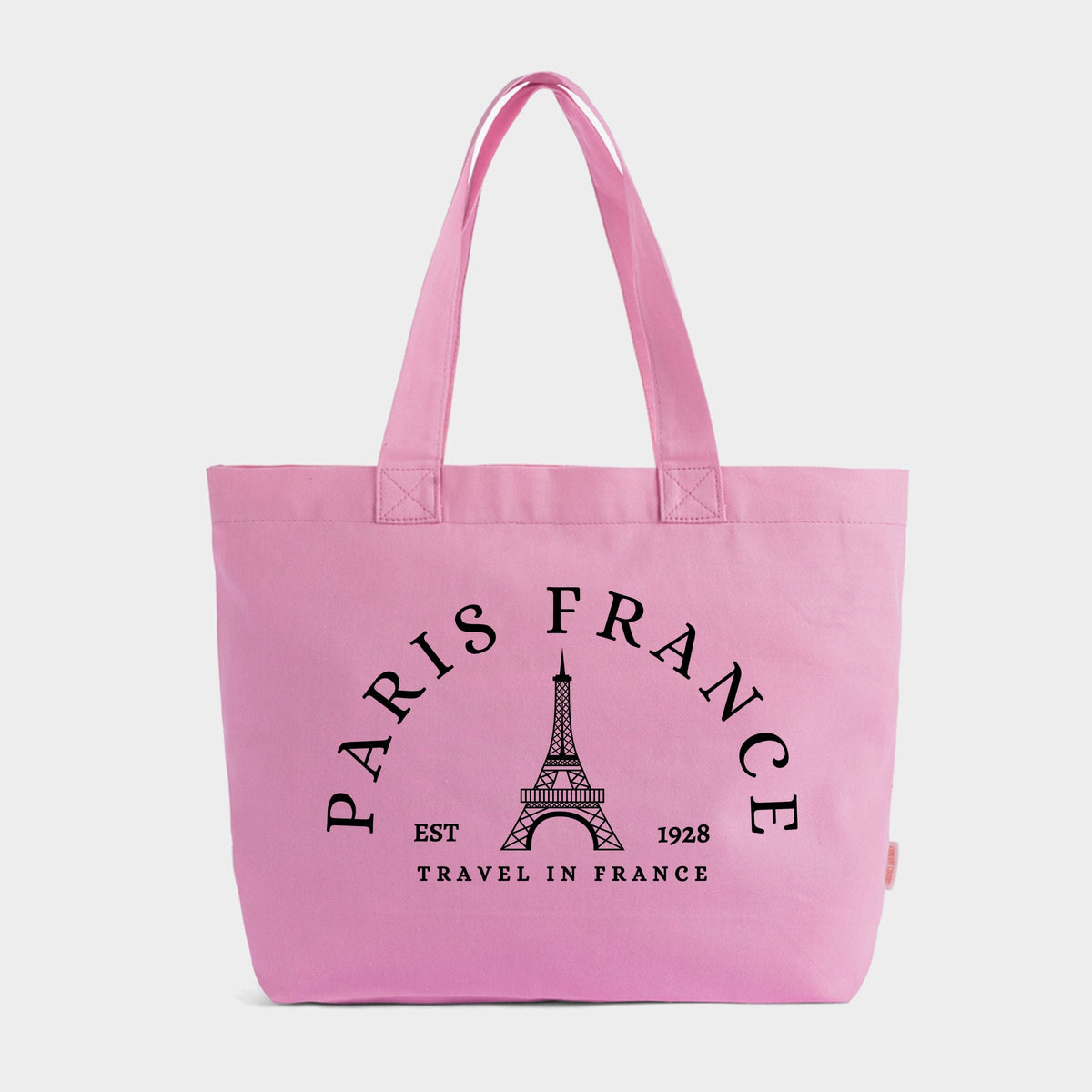 Paris France - Zippered Canvas Tote