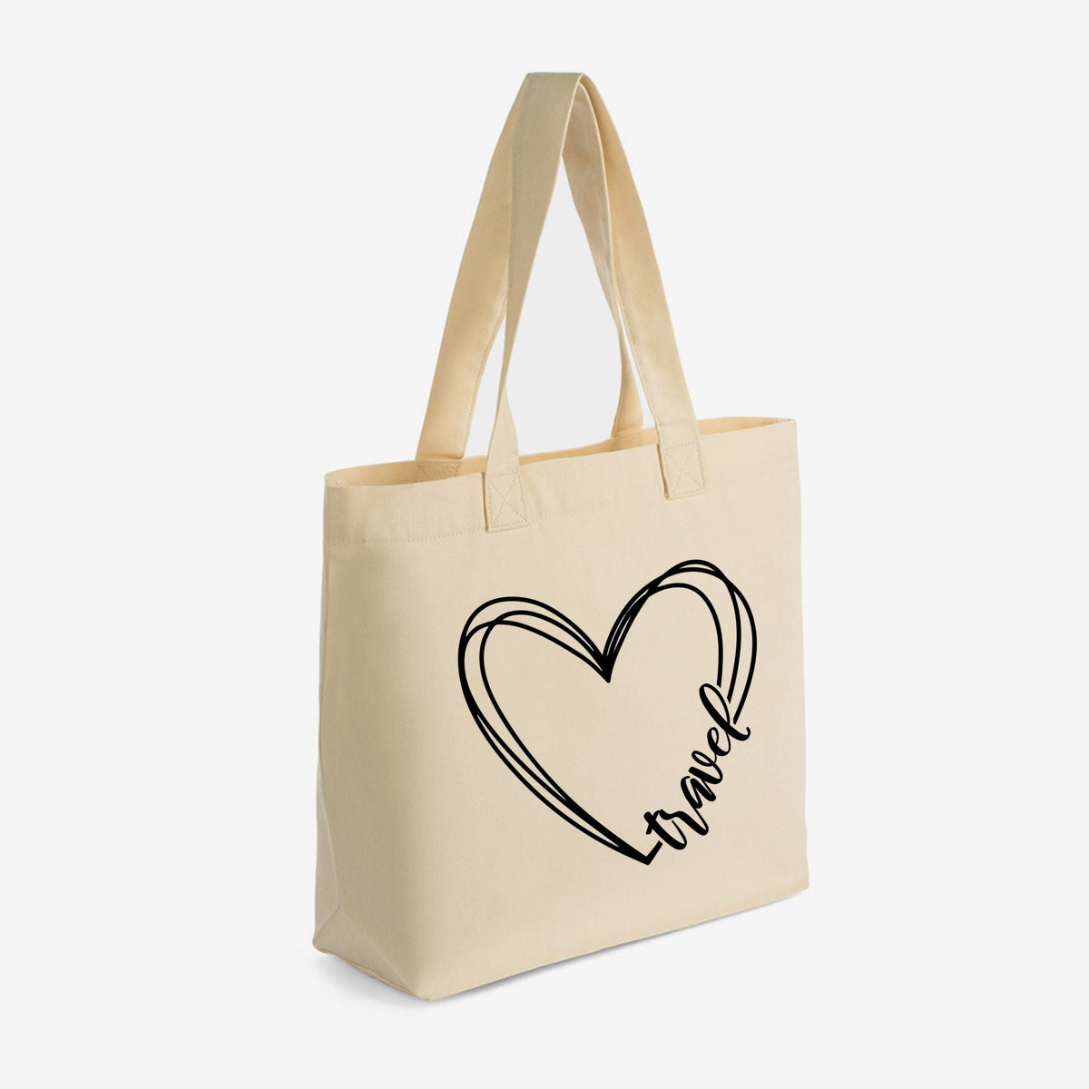 Travel Heart - Zippered Canvas Tote