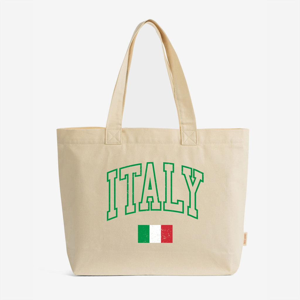 Italy Flag - Zippered Canvas Tote