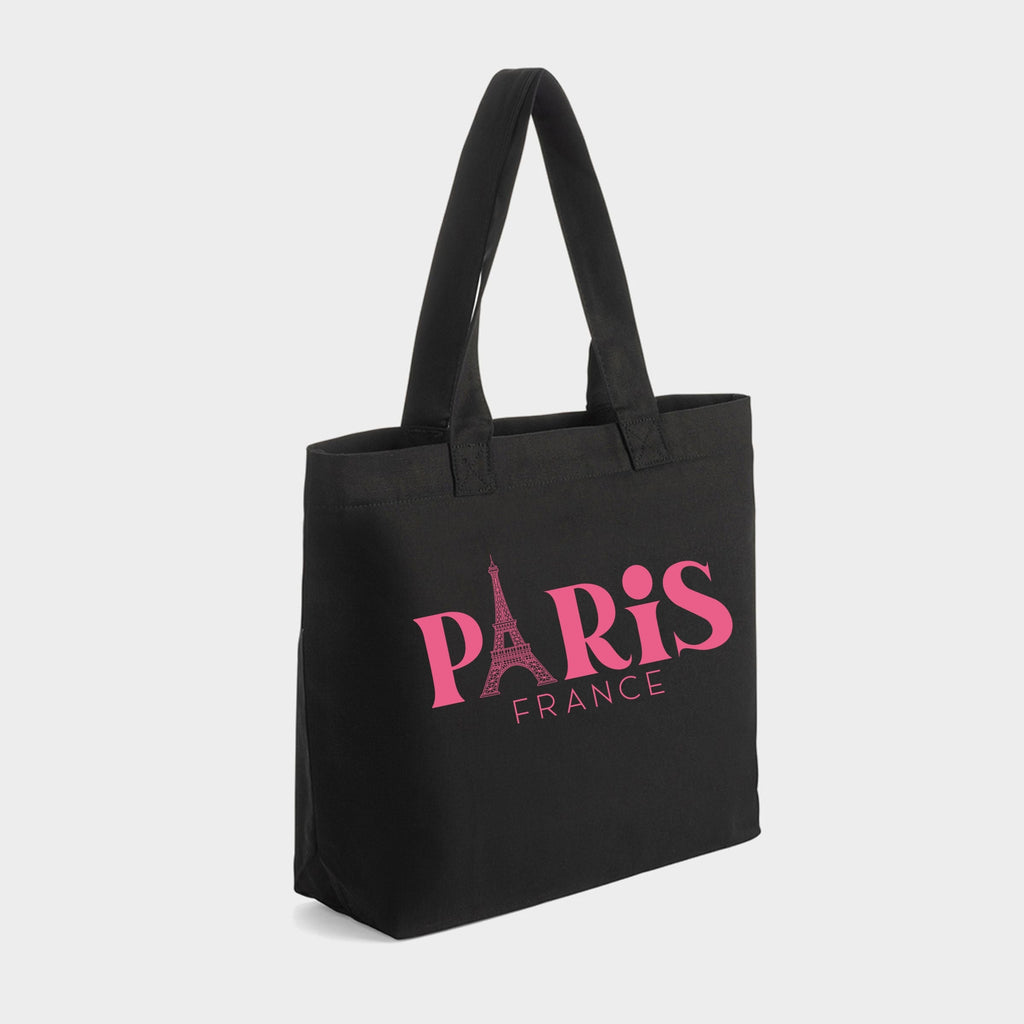 Paris France Eiffel Tower - Zippered Canvas Tote