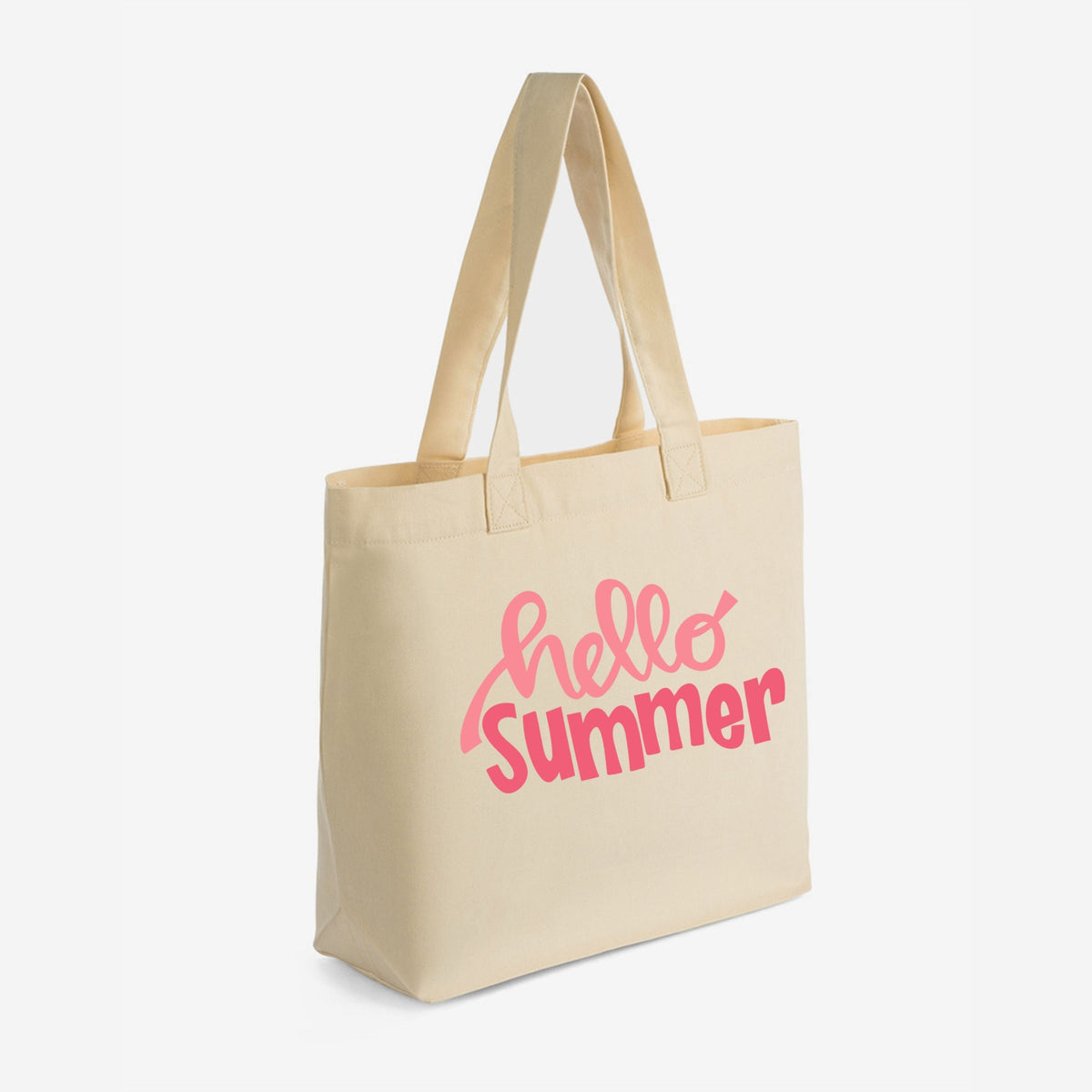 Hello Summer - Zippered Canvas Tote