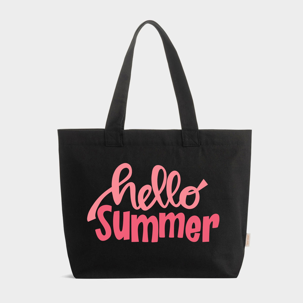 Hello Summer - Zippered Canvas Tote