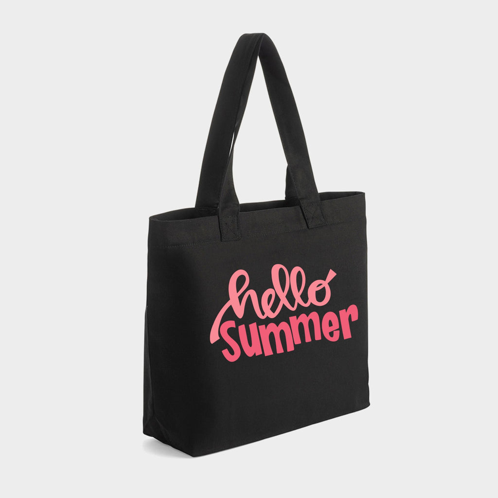 Hello Summer - Zippered Canvas Tote