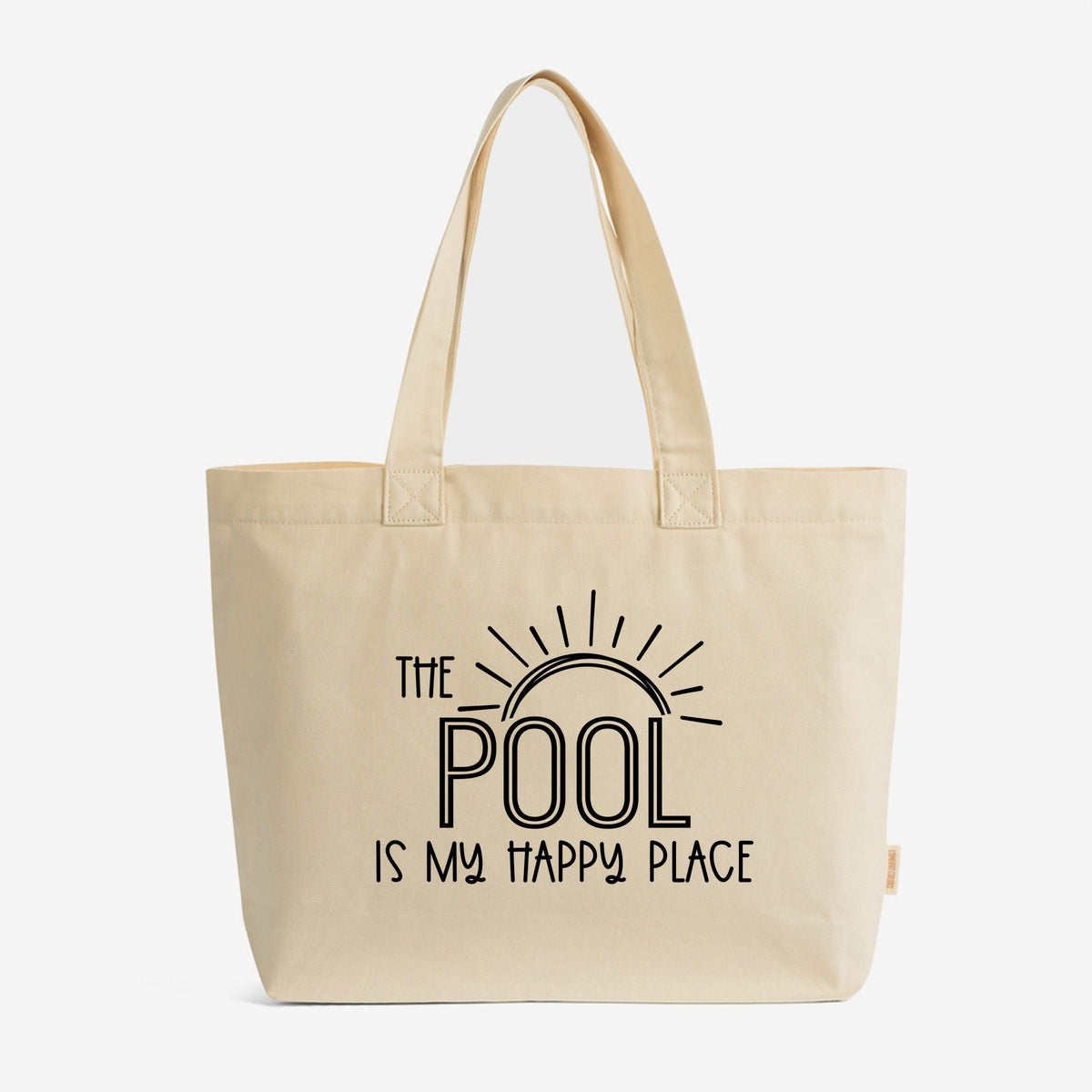 The Pool Is My Happy Place - Zippered Canvas Tote