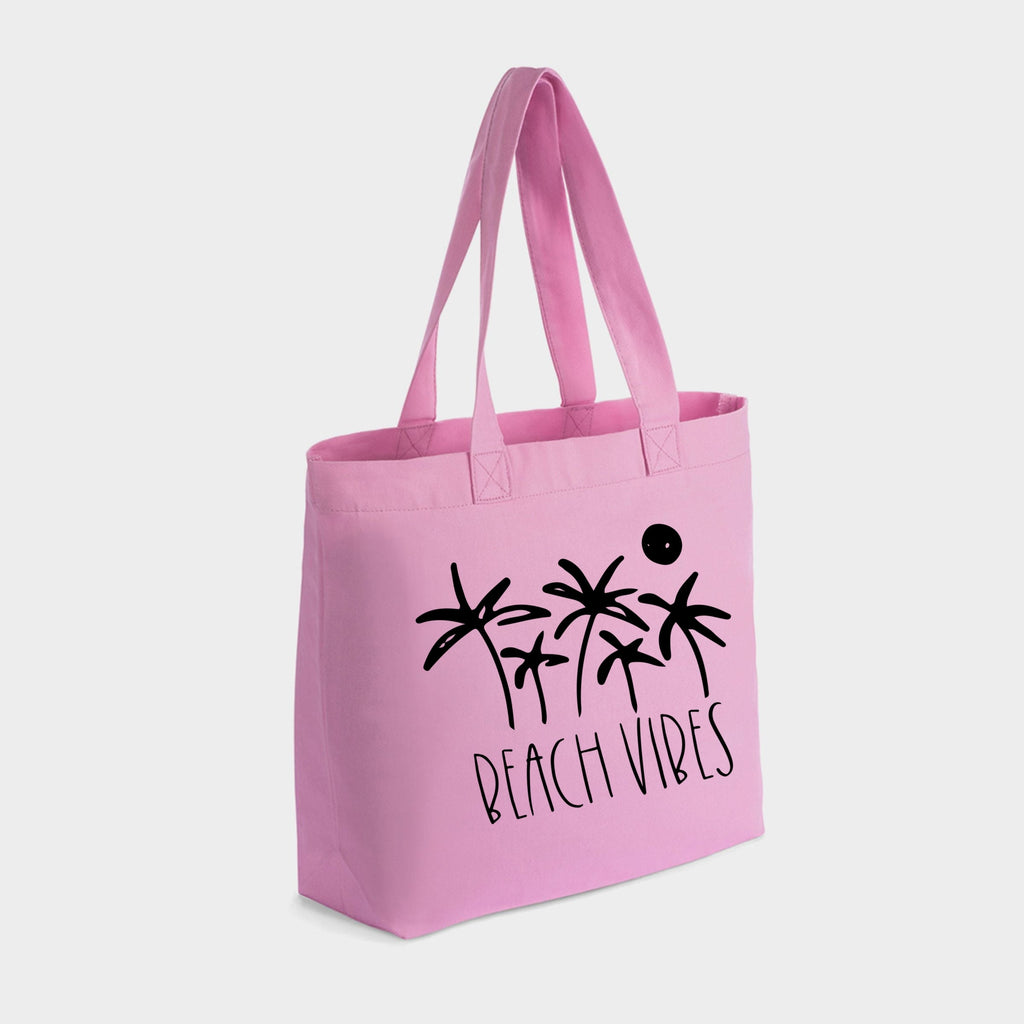 Beach Vibes Trees - Zippered Canvas Tote