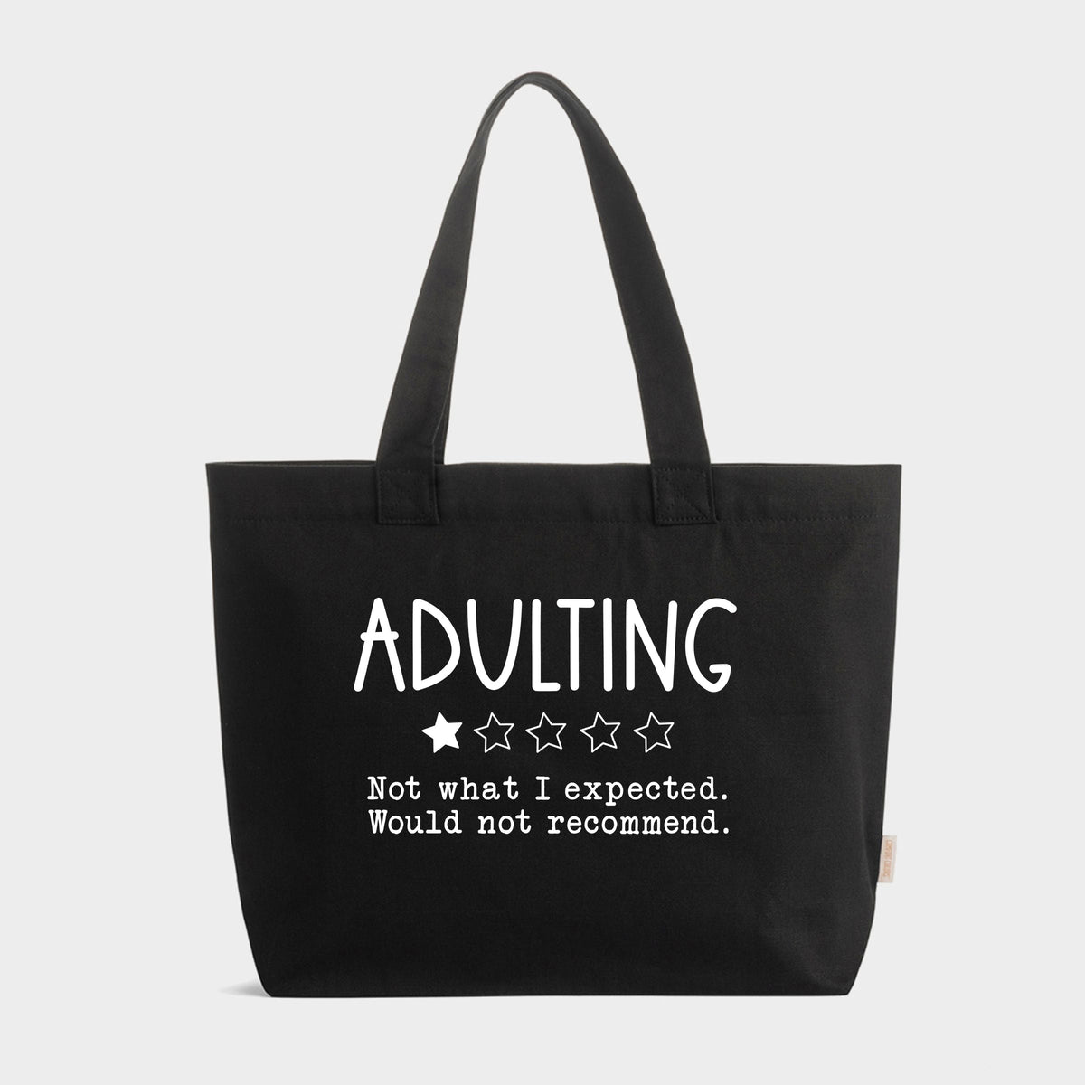 Adulting One Star Review - Zippered Canvas Tote
