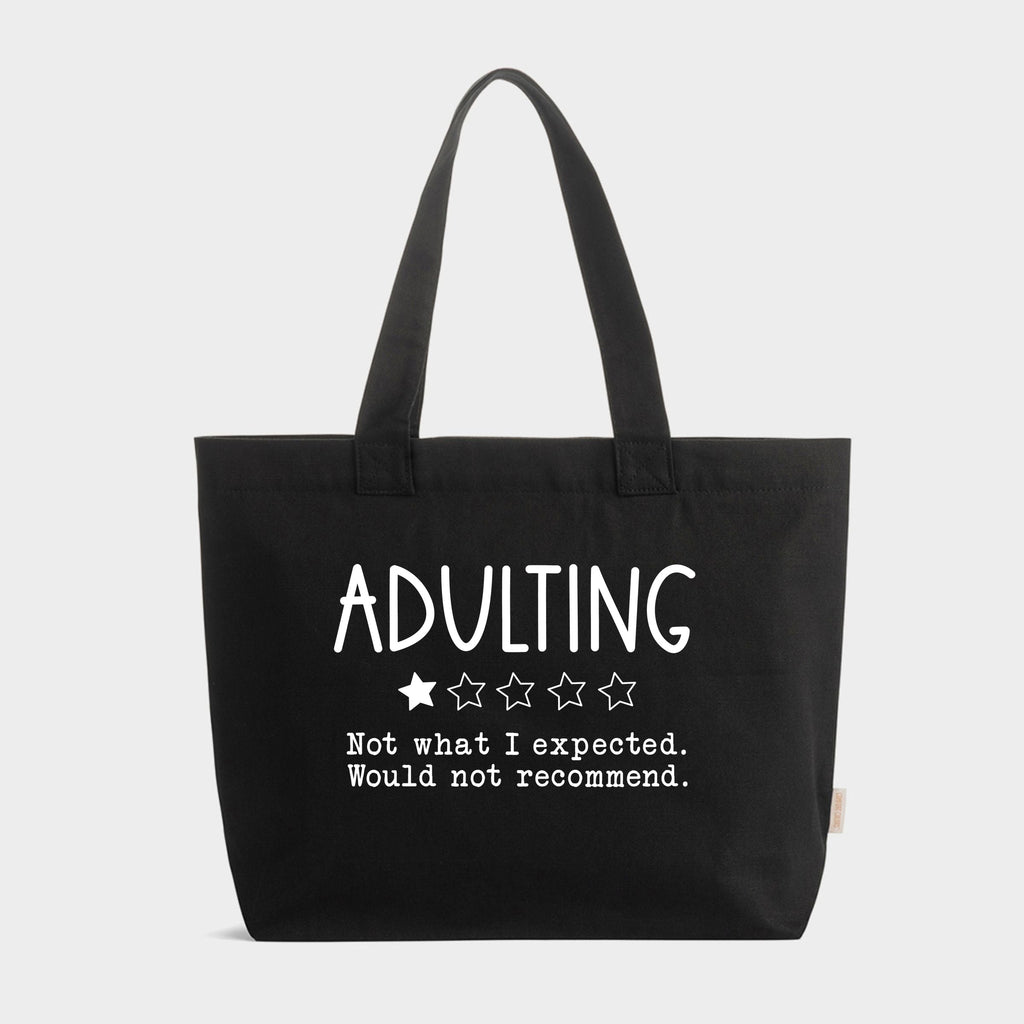 Adulting One Star Review - Zippered Canvas Tote