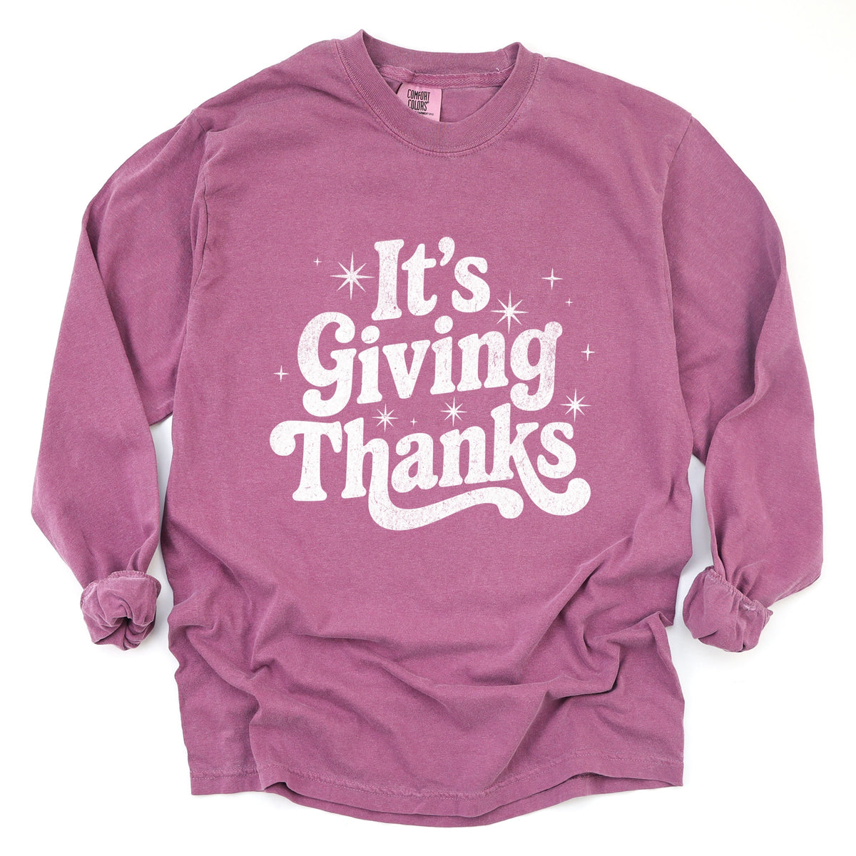 Its Giving Thanks - Women's Garment Dyed Long Sleeve product image 4