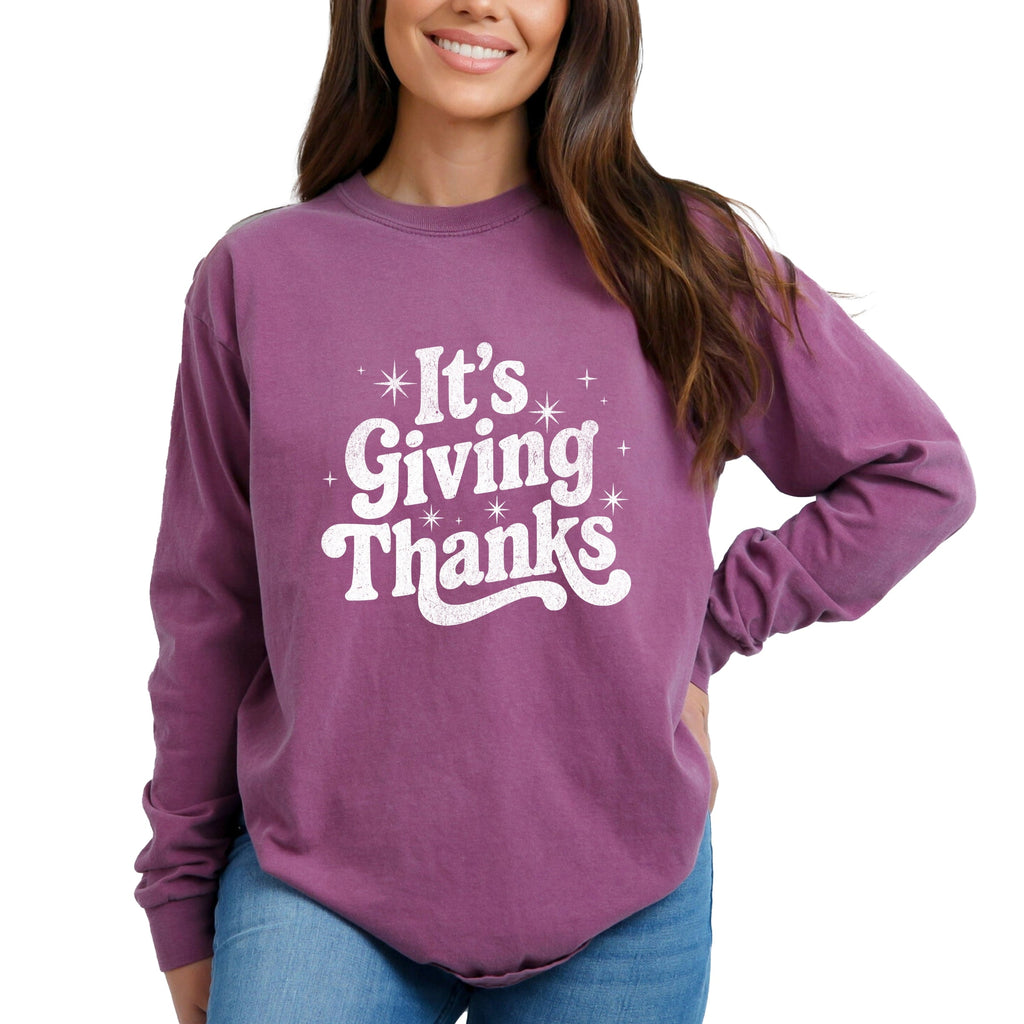 Its Giving Thanks - Women's Garment Dyed Long Sleeve product image 3