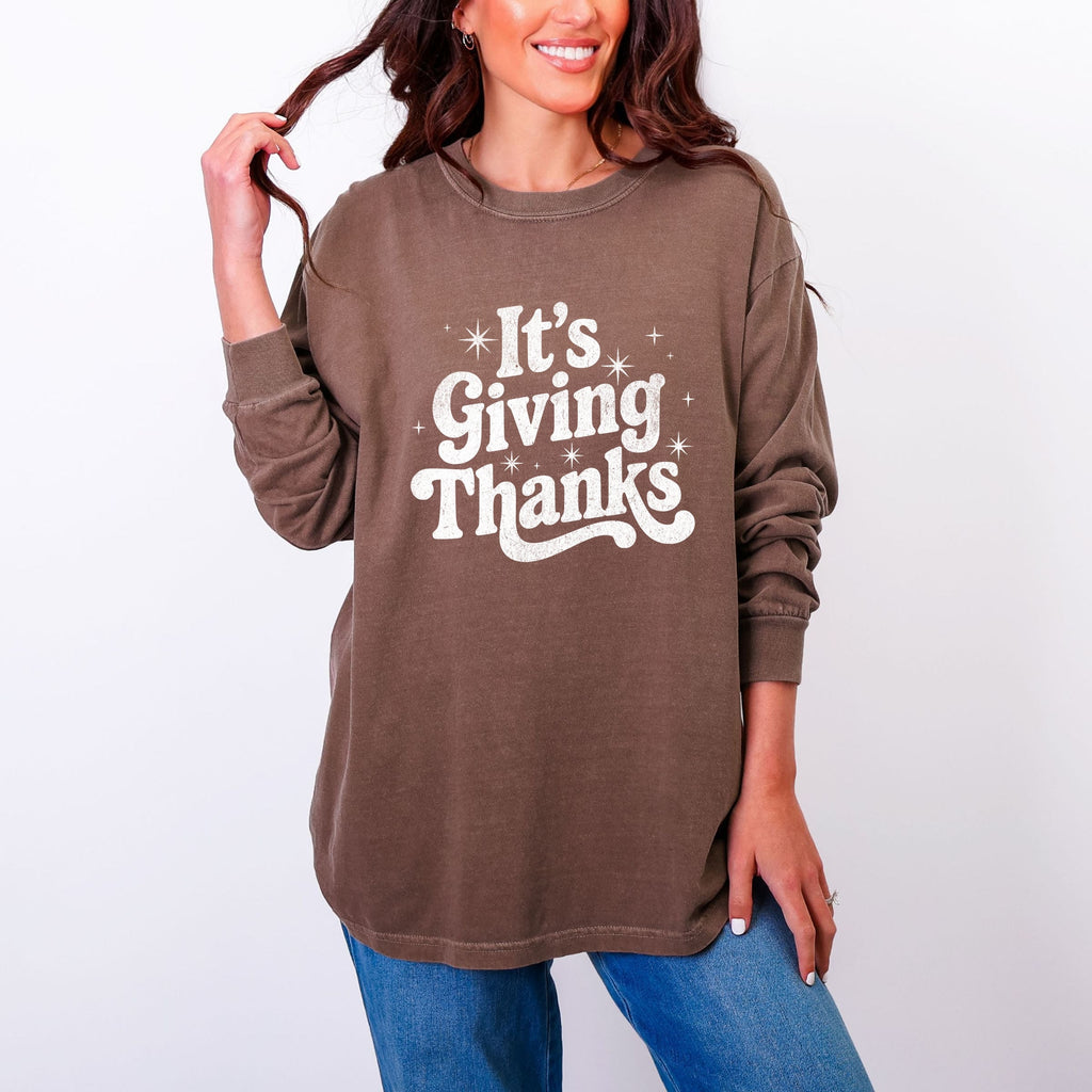 Its Giving Thanks - Women's Garment Dyed Long Sleeve product image 6