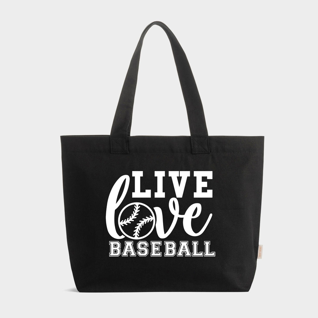 Live Love Baseball - Zippered Canvas Tote