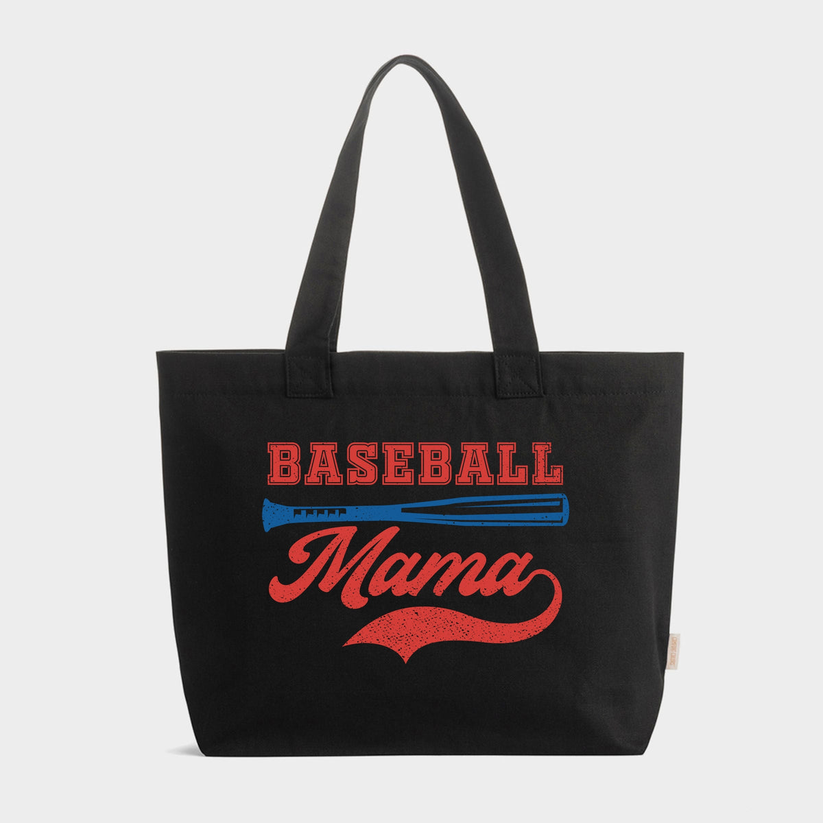 Baseball Mama Grunge - Zippered Canvas Tote