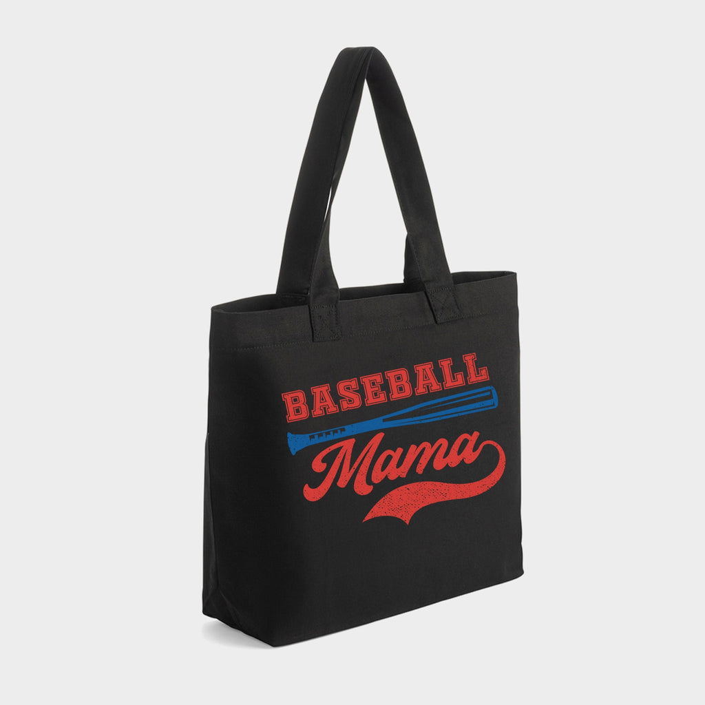 Baseball Mama Grunge - Zippered Canvas Tote