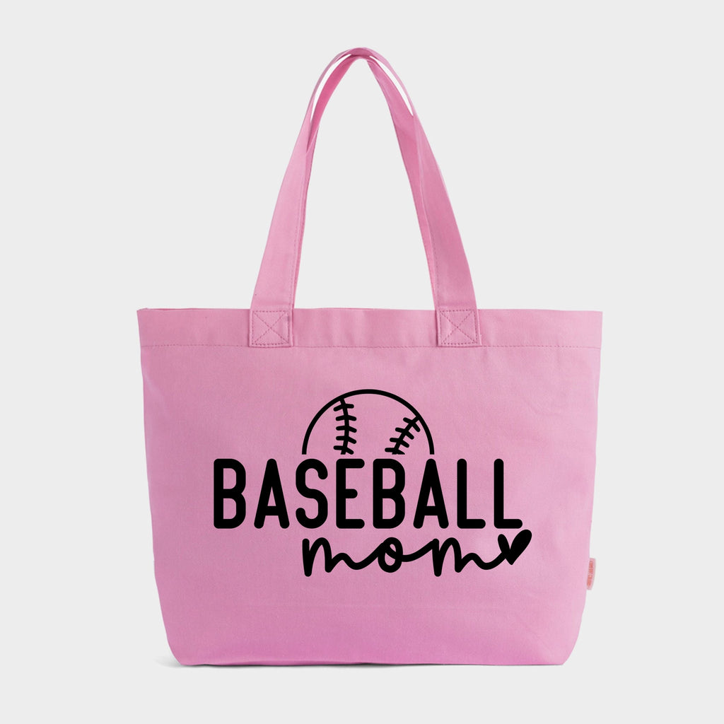 Baseball Mom Ball - Zippered Canvas Tote