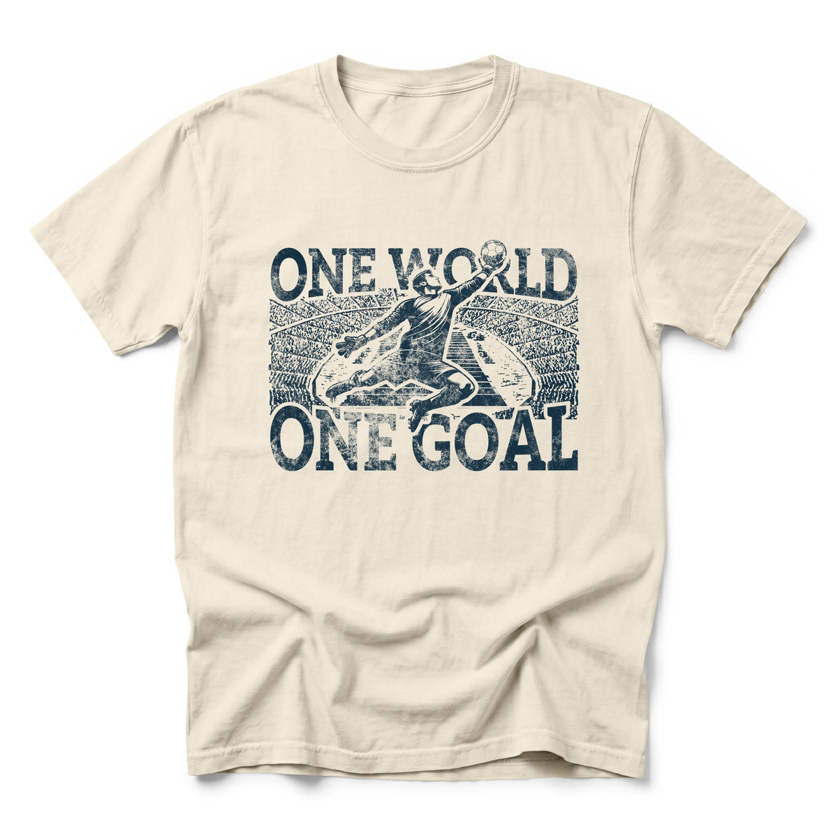 One World, Goal Soccer - Men's Garment Dyed Graphic T-Shirt product image 2