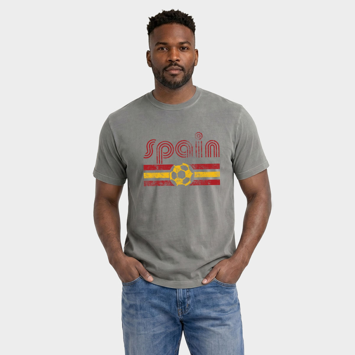 Spain Soccer Flag - Men's Garment Dyed Graphic T-Shirt product image 4