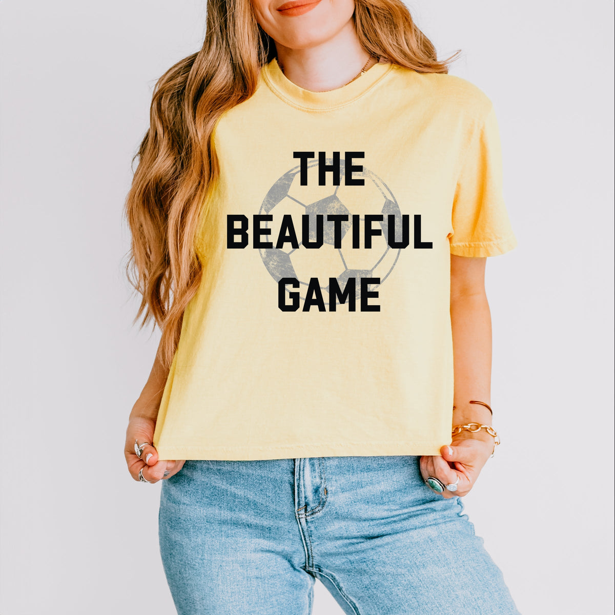 The Beautiful Game Varsity - Women's Boxy Crop Top Graphic product image 3