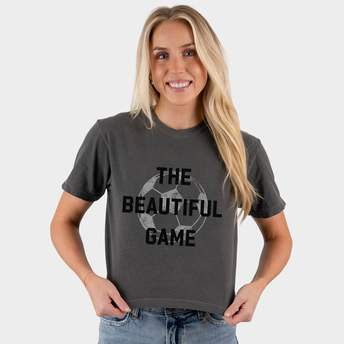 The Beautiful Game Varsity - Women's Boxy Crop Top Graphic product image 8
