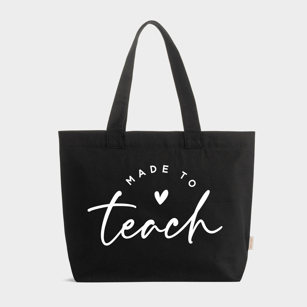 Made To Teach - Zippered Canvas Tote