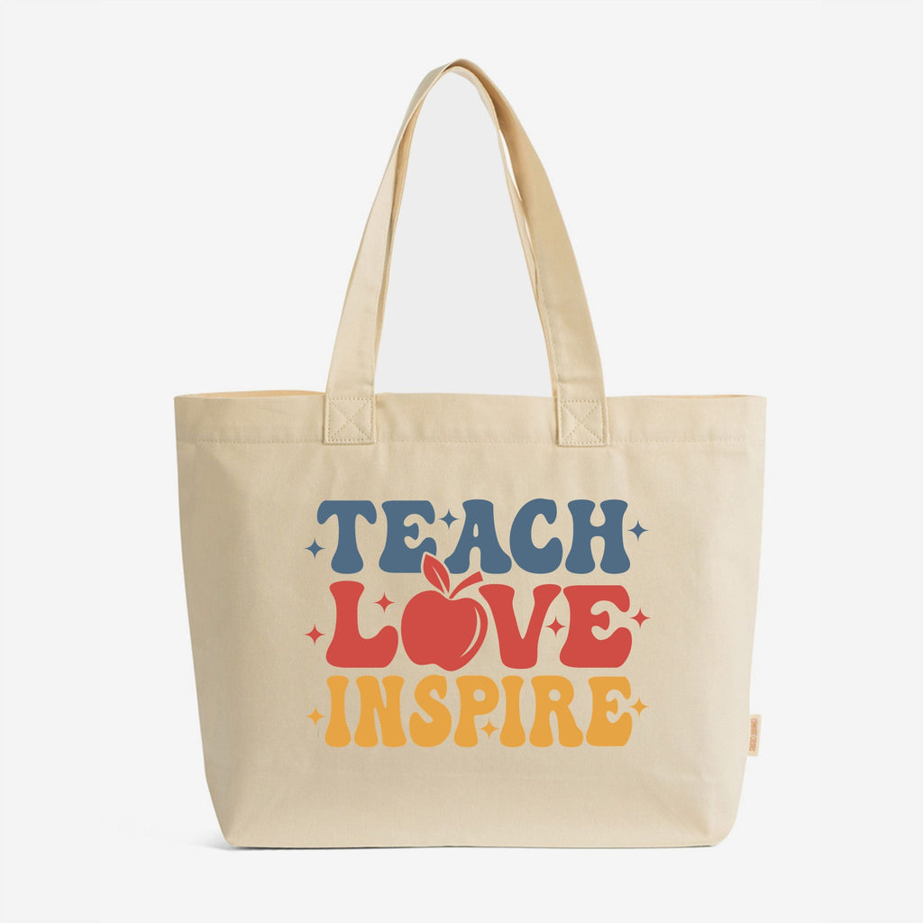 Teach Love Inspire Apple - Zippered Canvas Tote