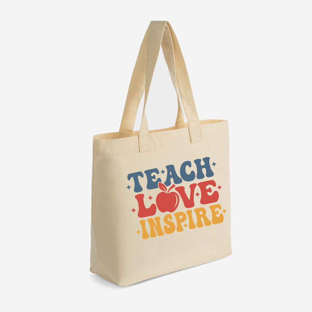 Teach Love Inspire Apple - Zippered Canvas Tote