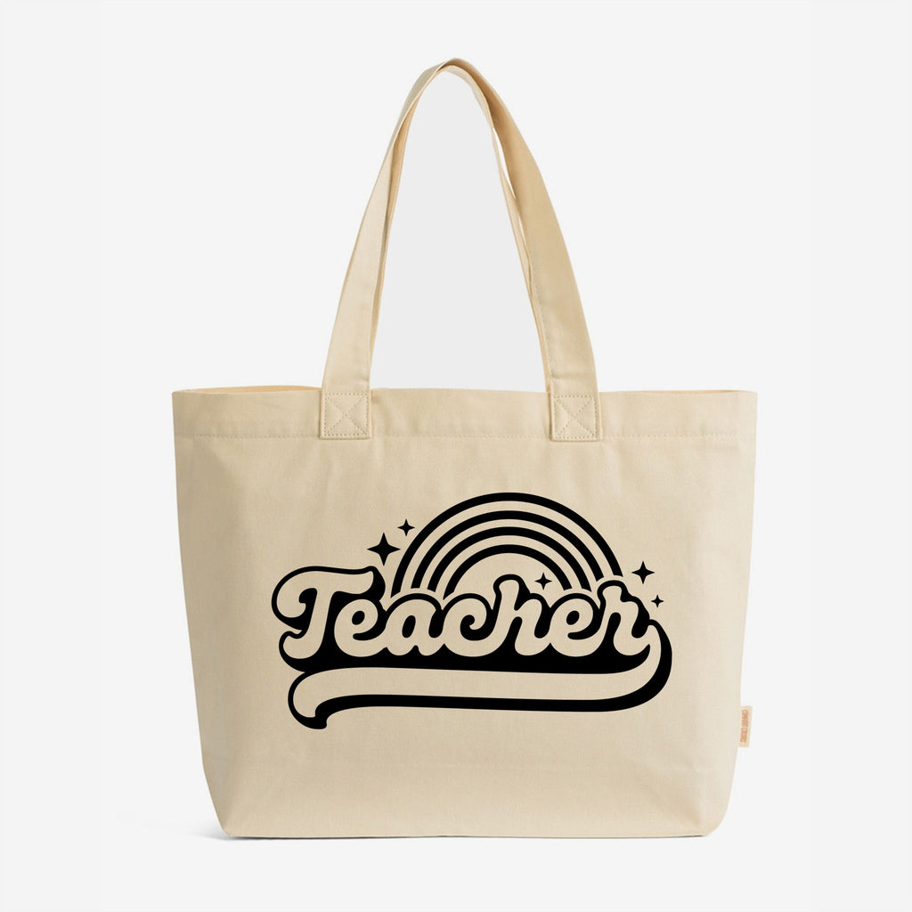 Teacher Rainbow - Zippered Canvas Tote