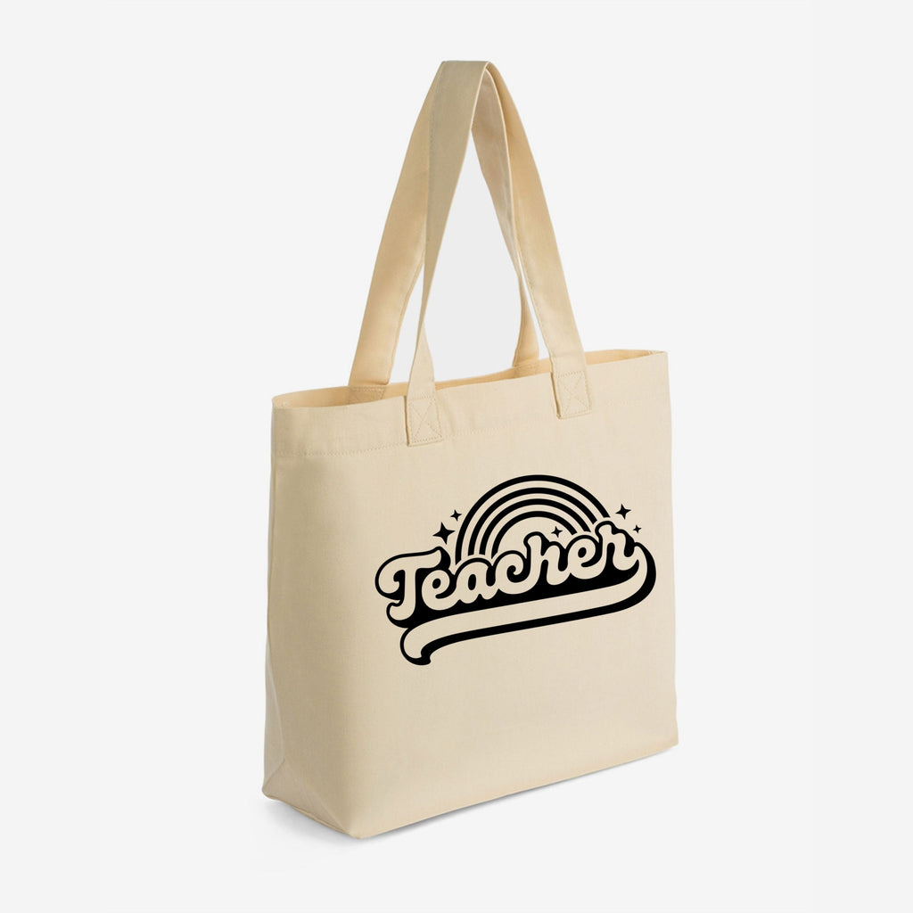 Teacher Rainbow - Zippered Canvas Tote
