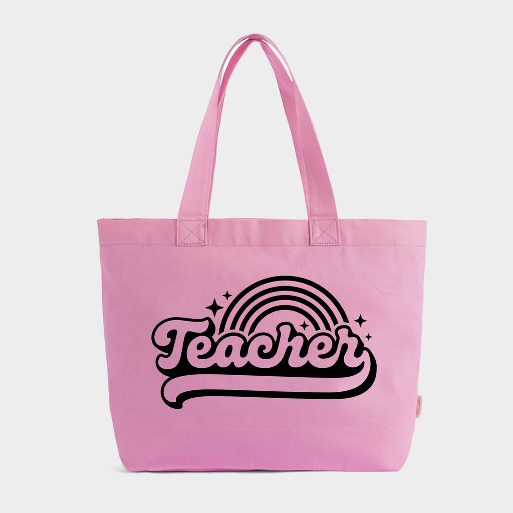 Teacher Rainbow - Zippered Canvas Tote