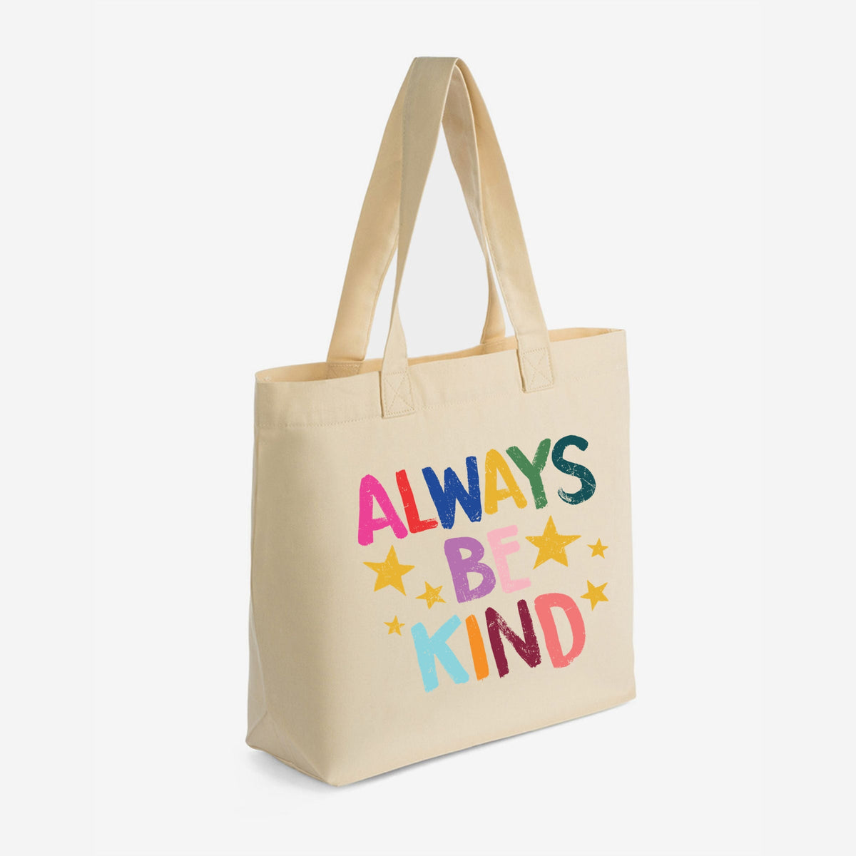 Always Be Kind Stars - Zippered Canvas Tote