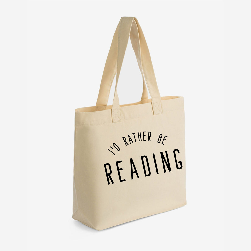 I'd Rather Be Reading - Zippered Canvas Tote