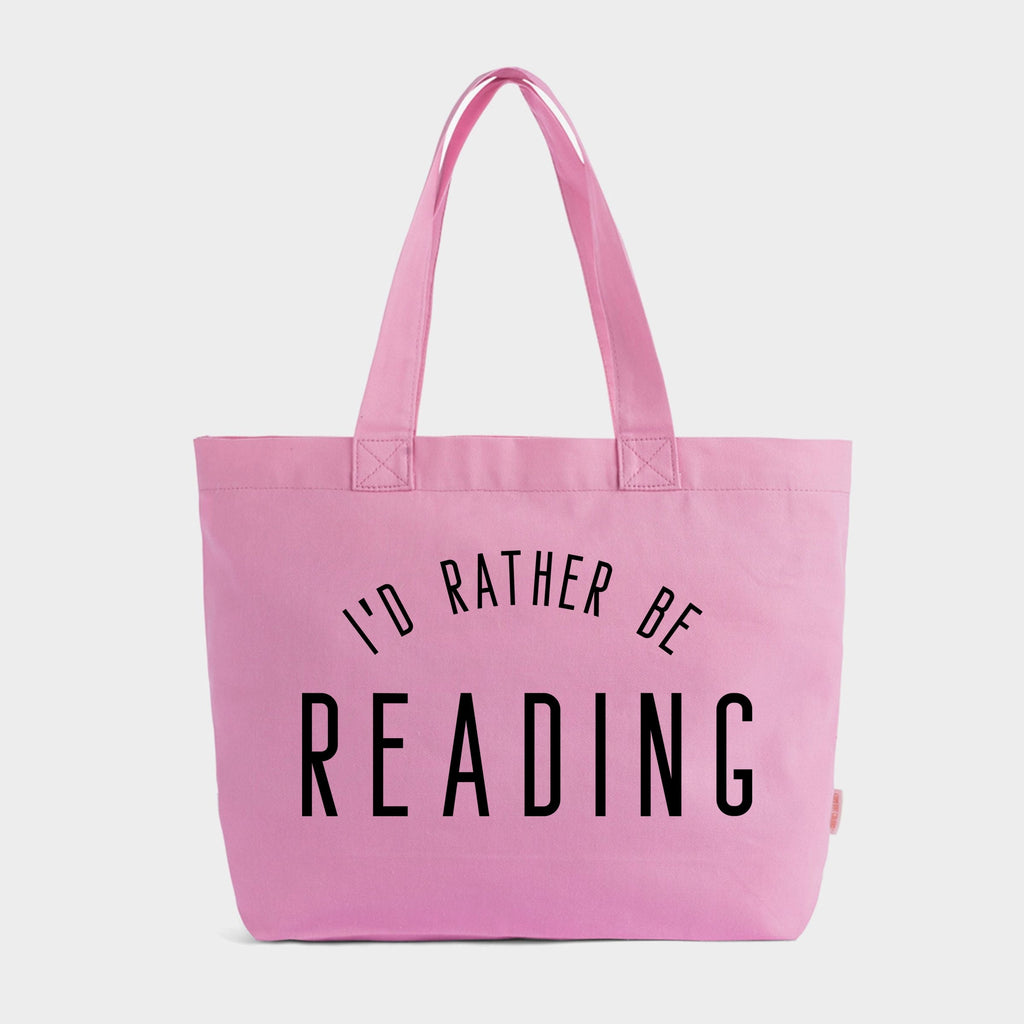I'd Rather Be Reading - Zippered Canvas Tote