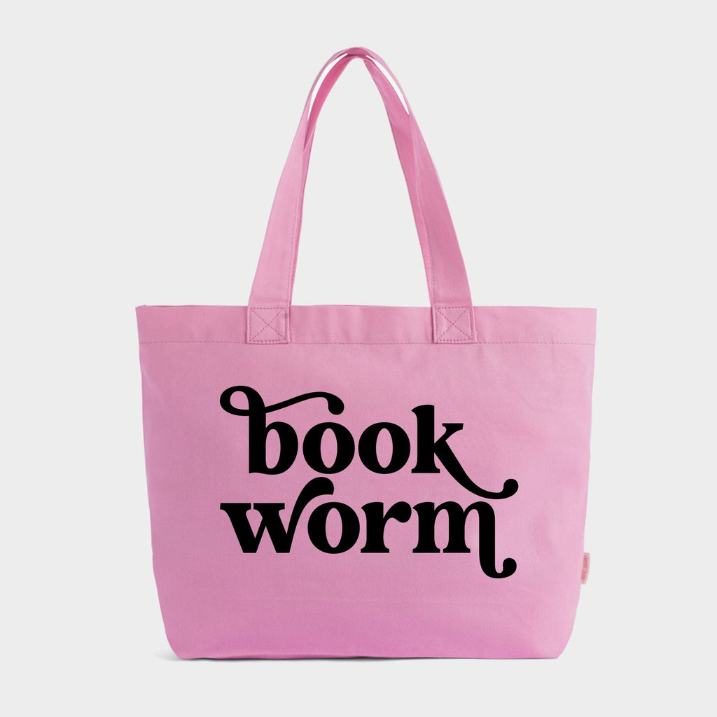 Book Worm - Zippered Canvas Tote