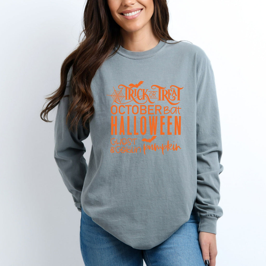 Halloween Sayings - Women's Garment Dyed Long Sleeve product image 4