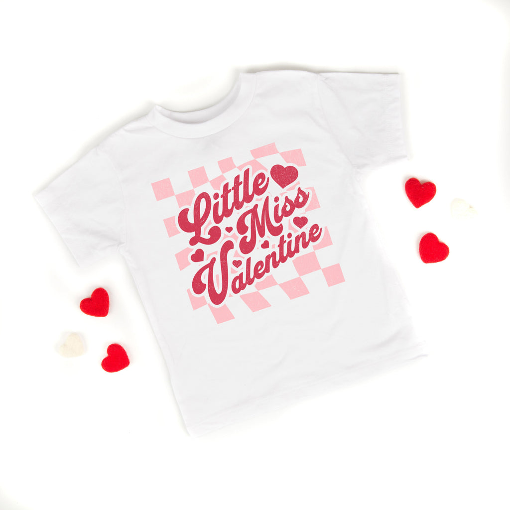 Checkered Little Miss Valentine | Youth Short Sleeve Crew product image 1