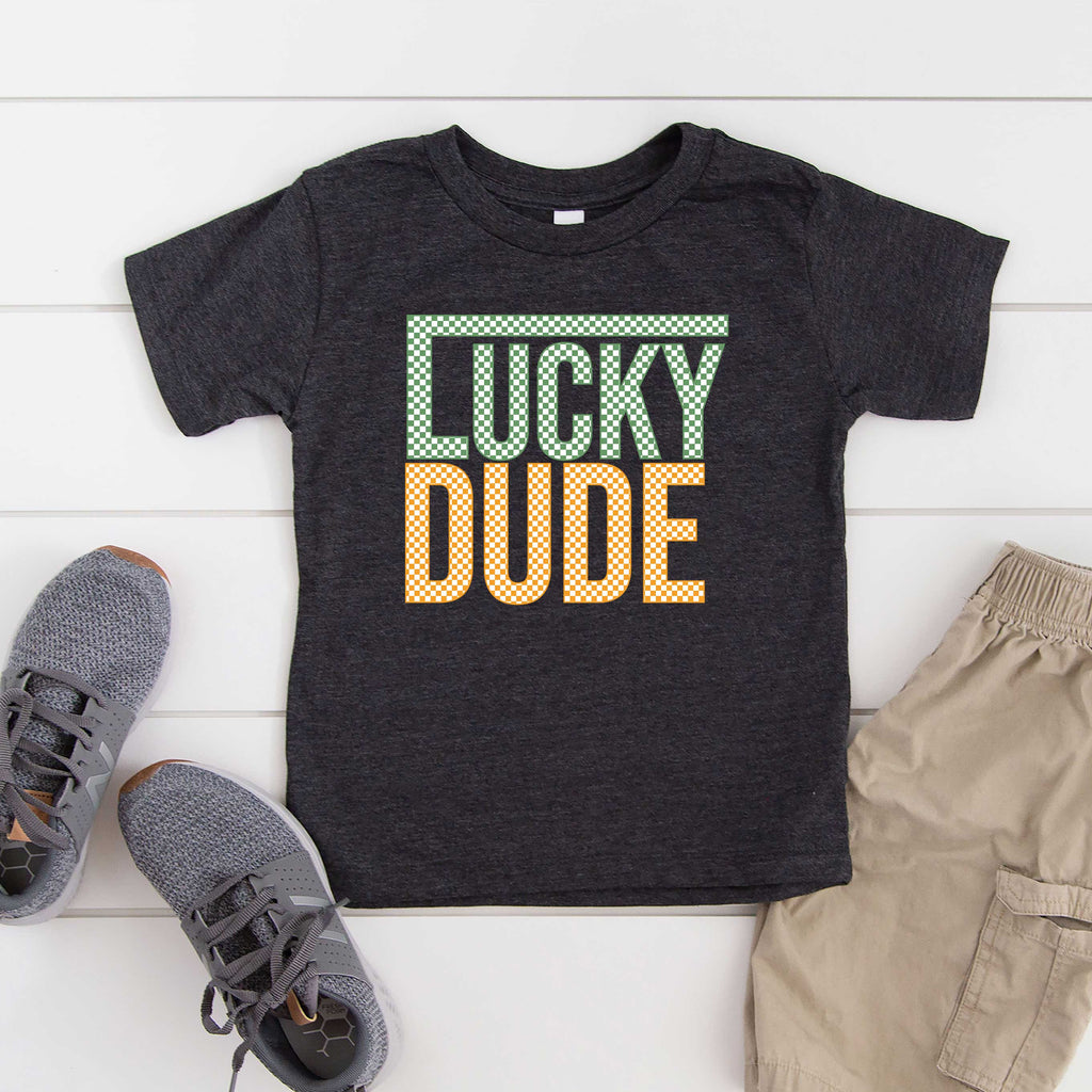 Block Checkered Lucky Dude | Youth Short Sleeve Crew Neck product image 2