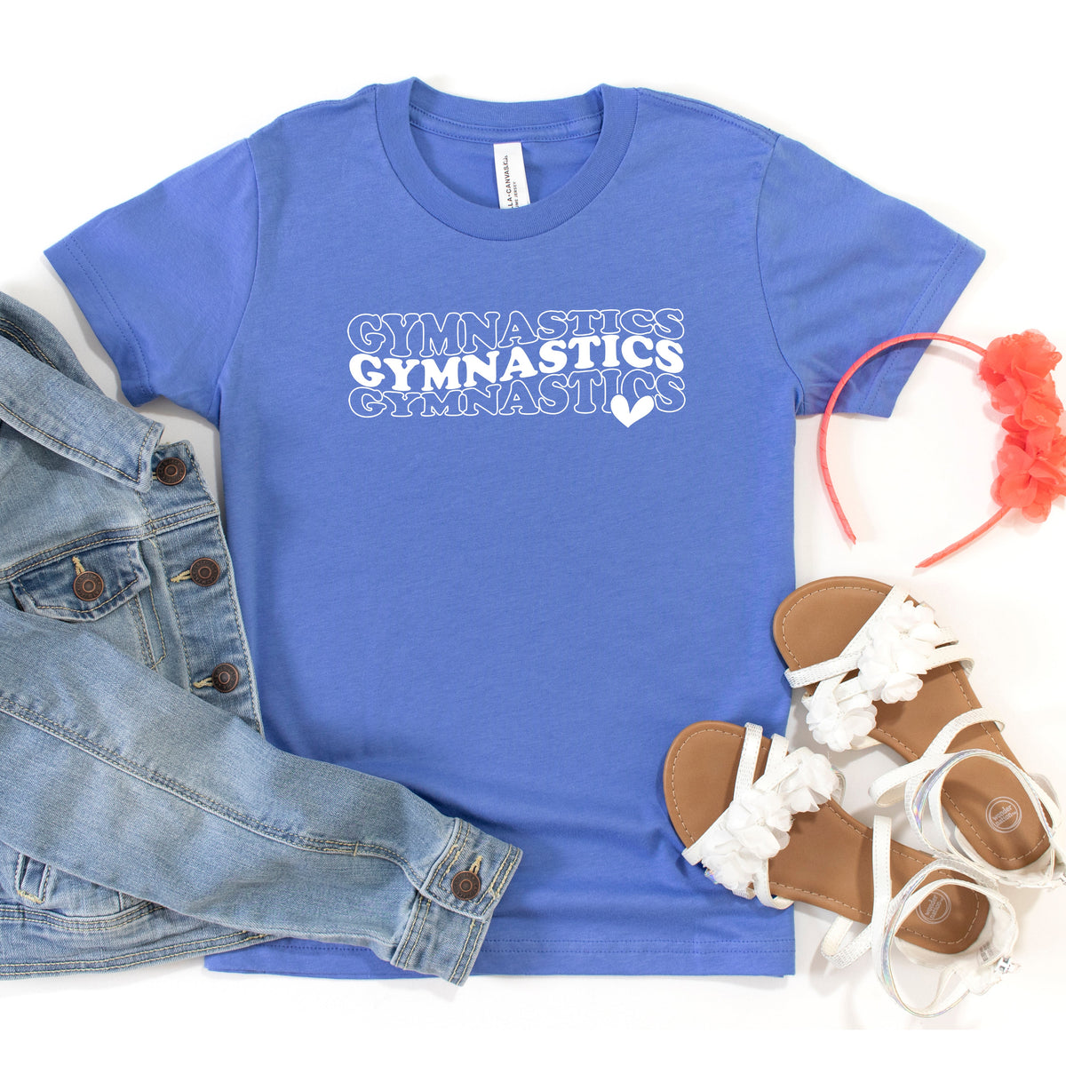 Gymnastics Stacked Heart | Youth Short Sleeve Crew Neck product image 3