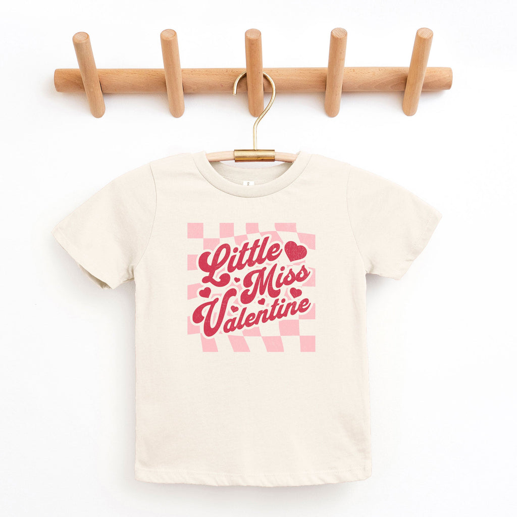Checkered Little Miss Valentine | Toddler Graphic Short product image 1